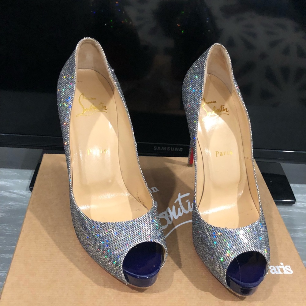 Silver Very Prive Disco Christian Louboutin heels